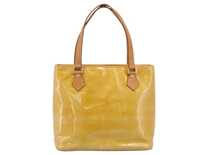 Sac à main LOUIS VUITTON Monogram Vernis Houston Beige M91004 LV Auth BA14836 - vue 13