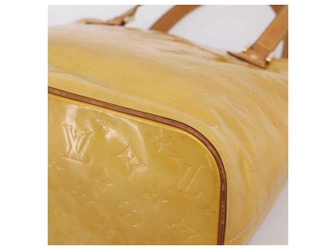 Sac à main LOUIS VUITTON Monogram Vernis Houston Beige M91004 LV Auth BA14836 - vue 8