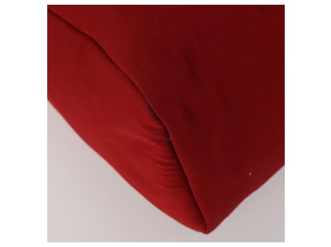 Hermès HERMES Herbag Cabas MM Handtasche Canvas Leder Rot Gold Auth bs36333 Golden - Ansicht 14