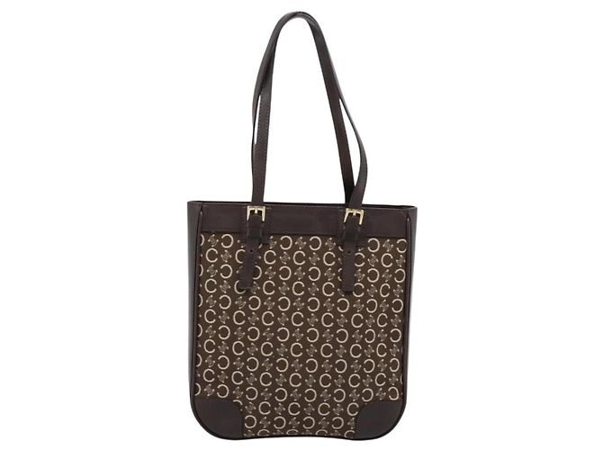 Céline Sac à main CELINE C Macadam Canvas Marron Or Auth 196447A Doré - vue 2