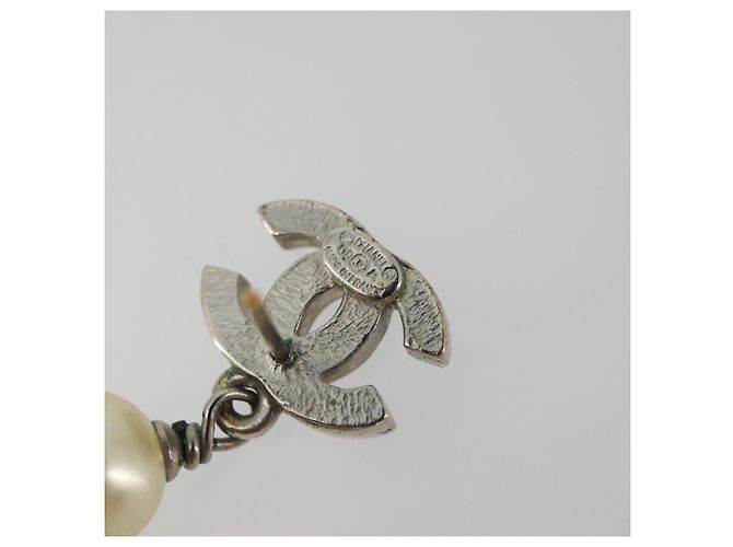Orecchini CHANEL COCO Mark Pierce metallo Argento CC Auth 195942A - vista 11