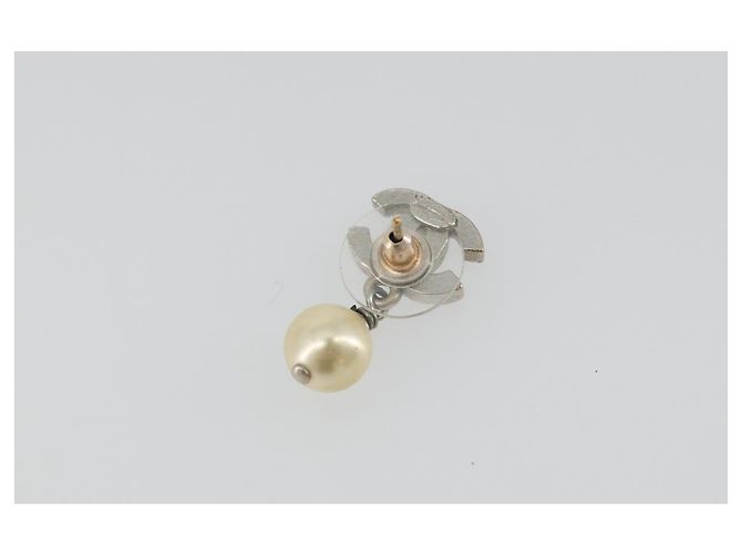 Orecchini CHANEL COCO Mark Pierce metallo Argento CC Auth 195942A - vista 3