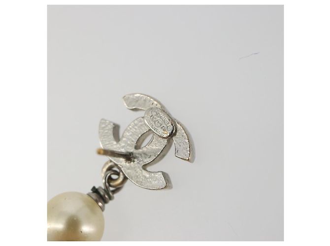 Orecchini CHANEL COCO Mark Pierce metallo Argento CC Auth 195942A - vista 5