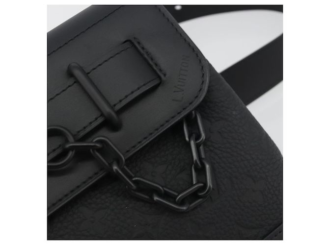 LOUIS VUITTON Taurillon Clemence Monogram Steamer PM Black M24436 Auth 196000SM Nero - vista 20
