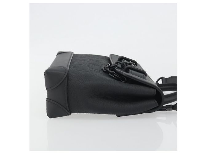 LOUIS VUITTON Taurillon Clemence Monogram Steamer PM Black M24436 Auth 196000SM Nero - vista 3