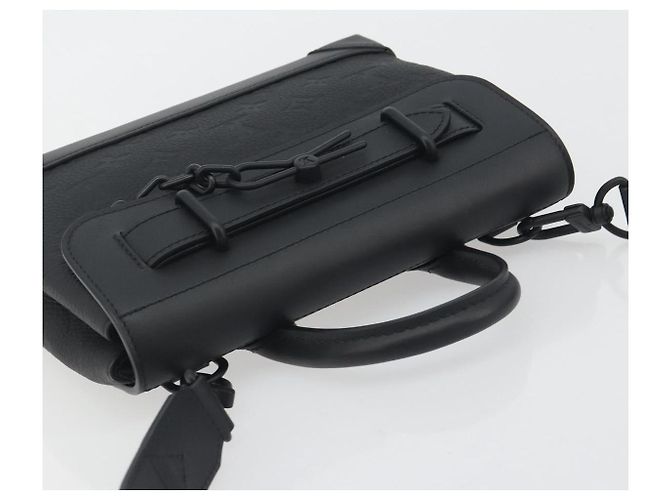 LOUIS VUITTON Taurillon Clemence Monogram Steamer PM Black M24436 Auth 196000SM Nero - vista 6