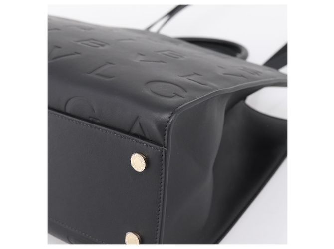 Bulgari Borsa Tote BVLGARI in pelle 2way Nero Oro Auth ka5676V D'oro - vista 11