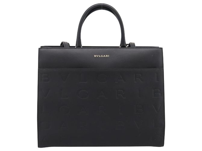 Bulgari Borsa Tote BVLGARI in pelle 2way Nero Oro Auth ka5676V D'oro - vista 13