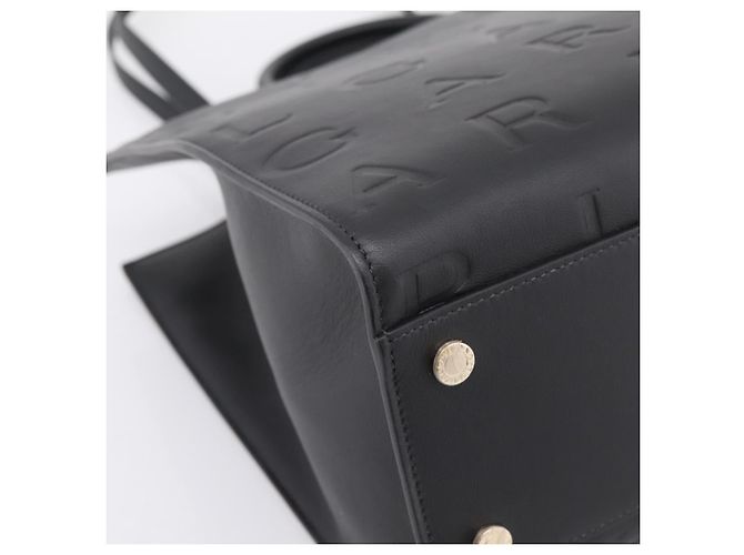 Bulgari Borsa Tote BVLGARI in pelle 2way Nero Oro Auth ka5676V D'oro - vista 14