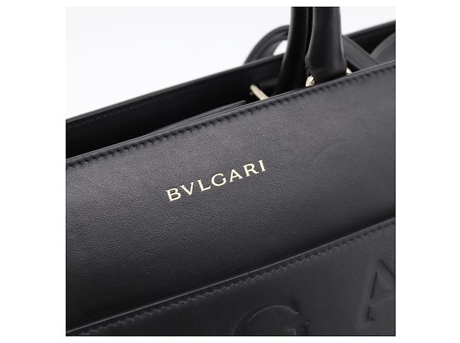 Bulgari Borsa Tote BVLGARI in pelle 2way Nero Oro Auth ka5676V D'oro - vista 17