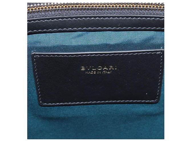 Bulgari Borsa Tote BVLGARI in pelle 2way Nero Oro Auth ka5676V D'oro - vista 18