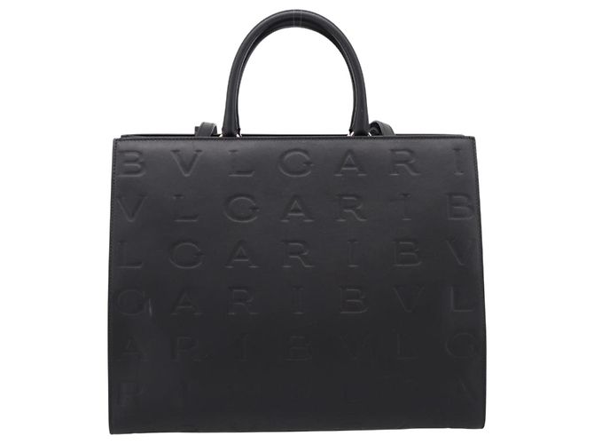 Bulgari Borsa Tote BVLGARI in pelle 2way Nero Oro Auth ka5676V D'oro - vista 2