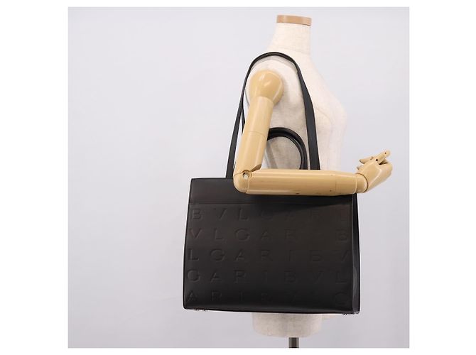Bulgari Borsa Tote BVLGARI in pelle 2way Nero Oro Auth ka5676V D'oro - vista 25