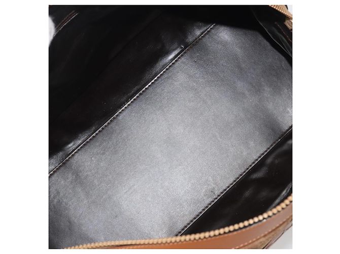 Céline Borsa Boston CELINE Macadam in camoscio marrone tono oro Auth 195774 - vista 11