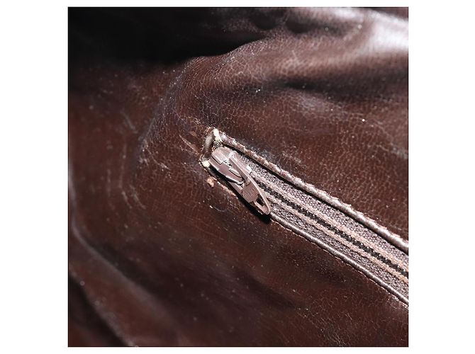Céline Borsa Boston CELINE Macadam in camoscio marrone tono oro Auth 195774 - vista 21