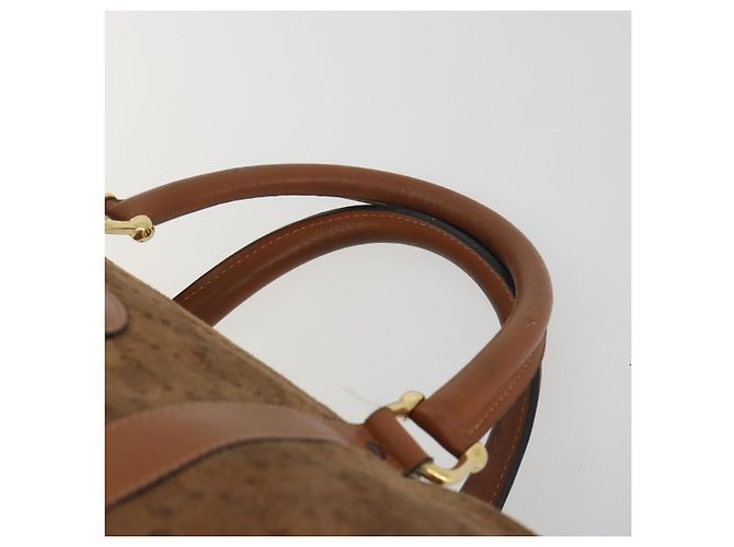 Céline Borsa Boston CELINE Macadam in camoscio marrone tono oro Auth 195774 - vista 8