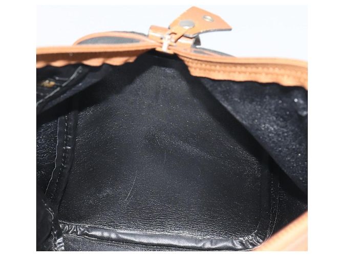 Borsa a mano Christian Dior Honeycomb Canvas Nylon Nero Oro Auth bs36771 D'oro - vista 18