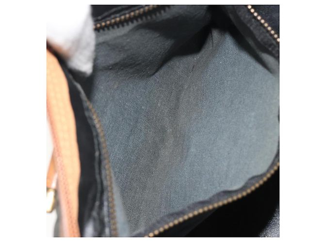 Borsa a mano Christian Dior Honeycomb Canvas Nylon Nero Oro Auth bs36771 D'oro - vista 21
