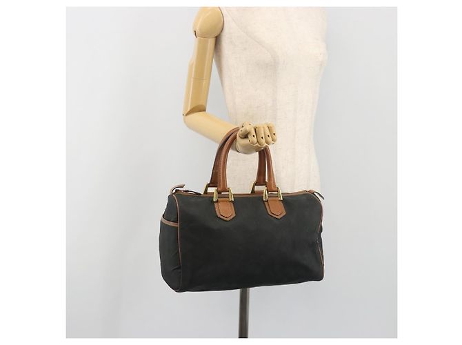 Borsa a mano Christian Dior Honeycomb Canvas Nylon Nero Oro Auth bs36771 D'oro - vista 22