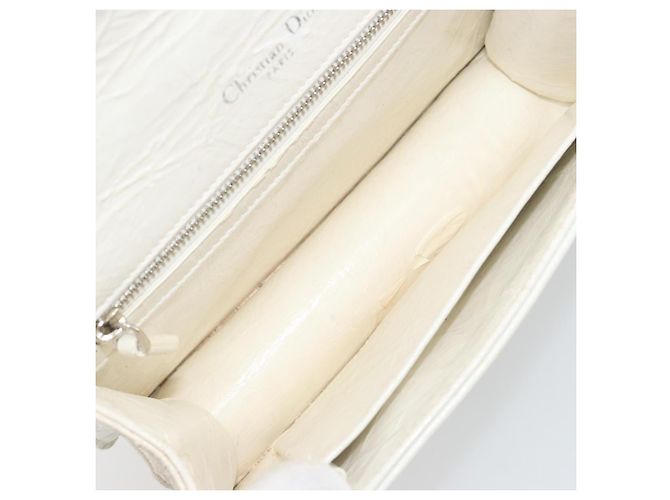 Borsa a tracolla con catena Christian Dior in pelle Bianco Oro Auth bs36728 D'oro - vista 12