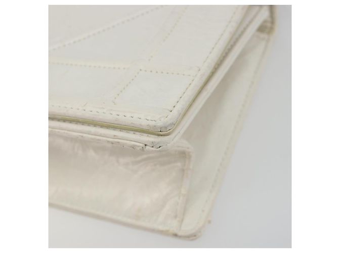 Borsa a tracolla con catena Christian Dior in pelle Bianco Oro Auth bs36728 D'oro - vista 15