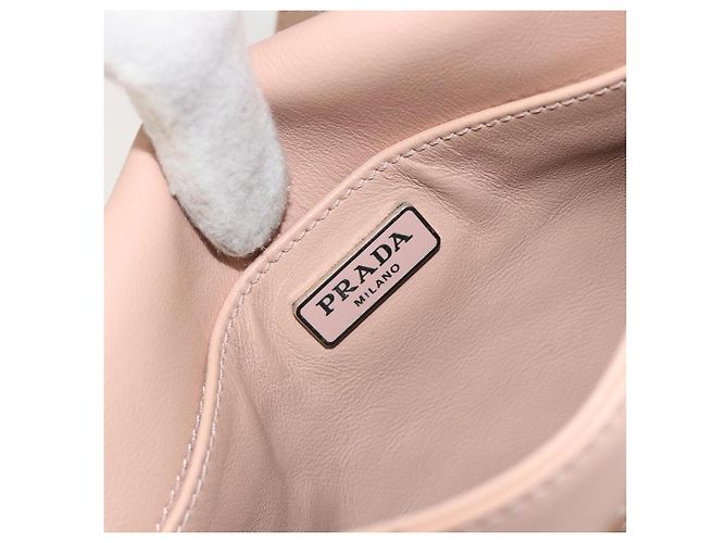 Borsa a tracolla PRADA Creo in pelle rosa argento autentica 195340A - vista 19