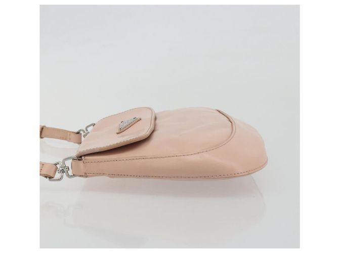 Borsa a tracolla PRADA Creo in pelle rosa argento autentica 195340A - vista 4