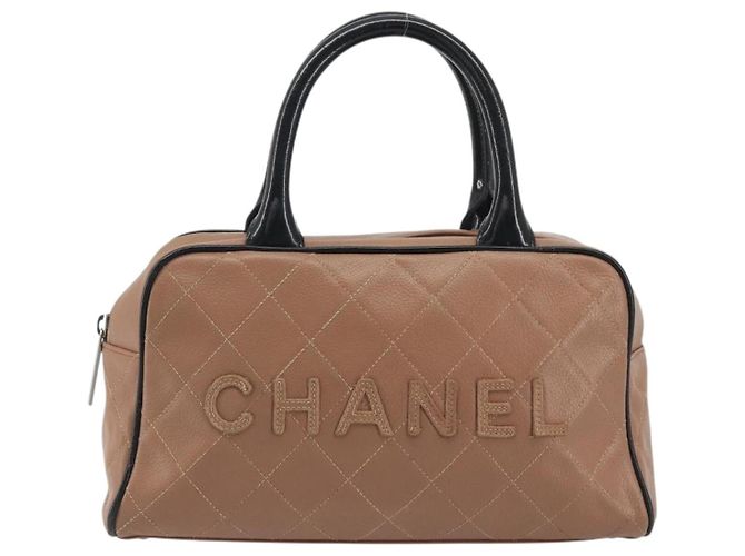 Borsa a mano CHANEL Caviar Skin Brown Silver CC Auth 195643A Marrone Argento - vista 13