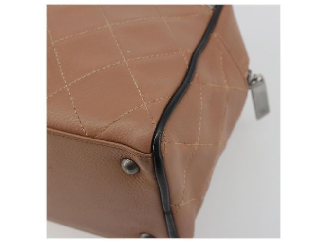 Borsa a mano CHANEL Caviar Skin Brown Silver CC Auth 195643A Marrone Argento - vista 16