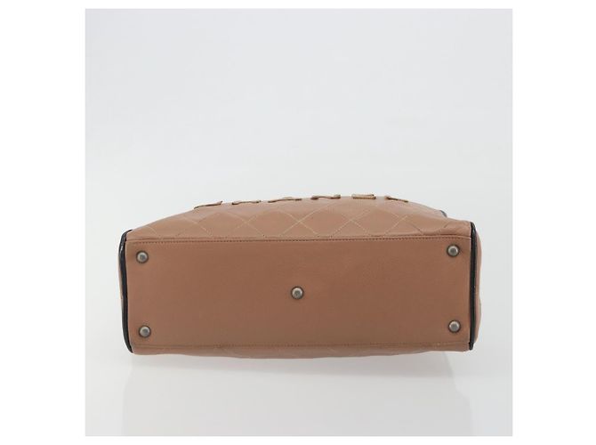 Borsa a mano CHANEL Caviar Skin Brown Silver CC Auth 195643A Marrone Argento - vista 5