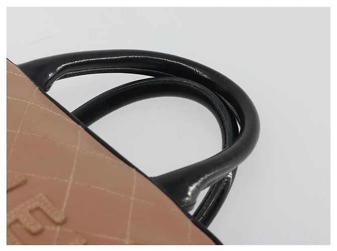 Borsa a mano CHANEL Caviar Skin Brown Silver CC Auth 195643A Marrone Argento - vista 8