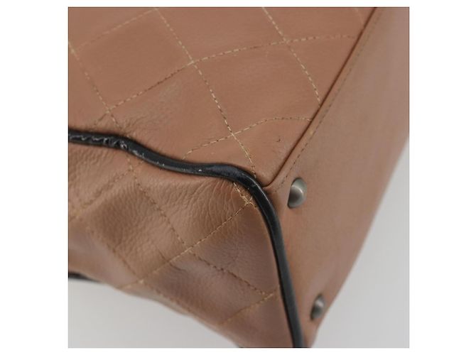 Borsa a mano CHANEL Caviar Skin Brown Silver CC Auth 195643A Marrone Argento - vista 9
