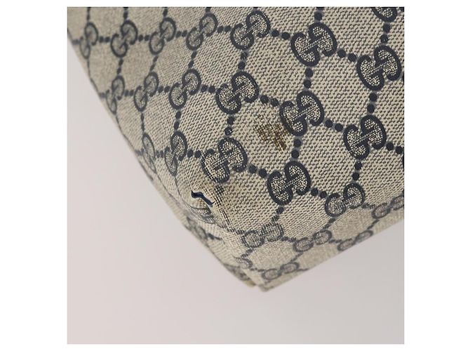 Bolso de hombro GUCCI GG Supreme Sherry Line PVC 2 Set Beige Navy Auth gh2228 Castaño - vista 19