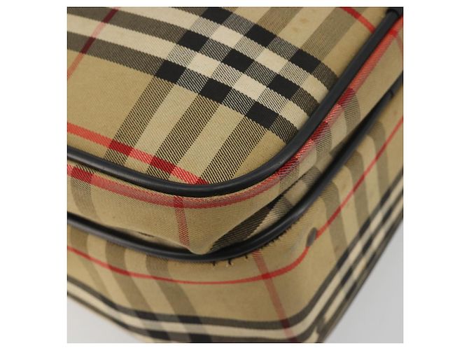 Borsa a tracolla Burberrys Nova Check Canvas Beige Gold Tone Auth BA14568 - vista 15