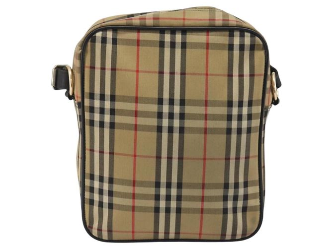 Borsa a tracolla Burberrys Nova Check Canvas Beige Gold Tone Auth BA14568 - vista 2