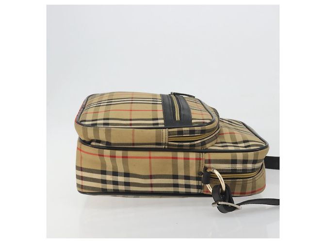 Borsa a tracolla Burberrys Nova Check Canvas Beige Gold Tone Auth BA14568 - vista 3