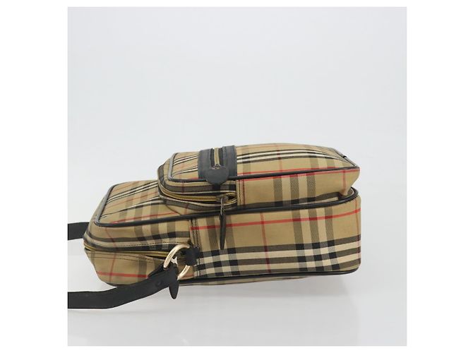 Borsa a tracolla Burberrys Nova Check Canvas Beige Gold Tone Auth BA14568 - vista 4