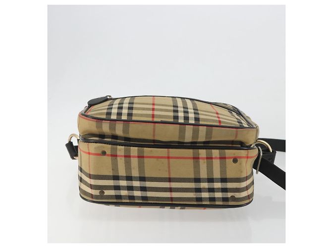 Borsa a tracolla Burberrys Nova Check Canvas Beige Gold Tone Auth BA14568 - vista 5