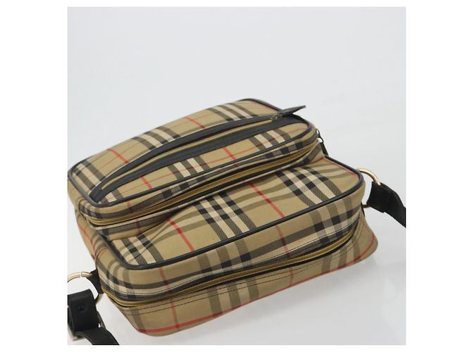 Borsa a tracolla Burberrys Nova Check Canvas Beige Gold Tone Auth BA14568 - vista 6
