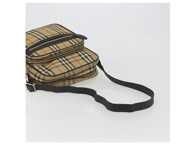 Borsa a tracolla Burberrys Nova Check Canvas Beige Gold Tone Auth BA14568 - vista 7