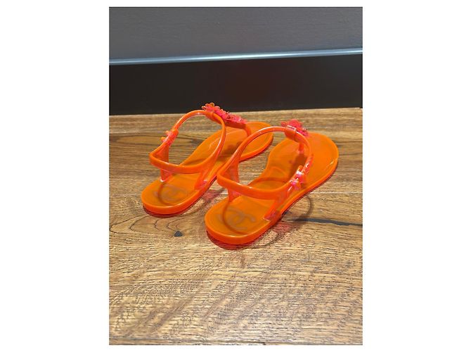 Sandali Jelly Chanel con decorazioni floreali Arancione - vista 11