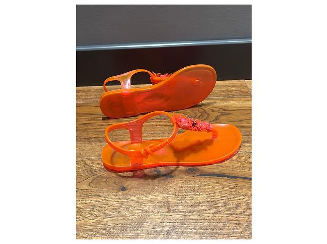 Sandali Jelly Chanel con decorazioni floreali Arancione - vista 12