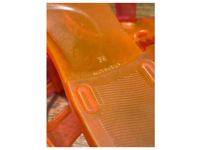 Sandali Jelly Chanel con decorazioni floreali Arancione - vista 3