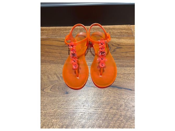Sandali Jelly Chanel con decorazioni floreali Arancione - vista 9