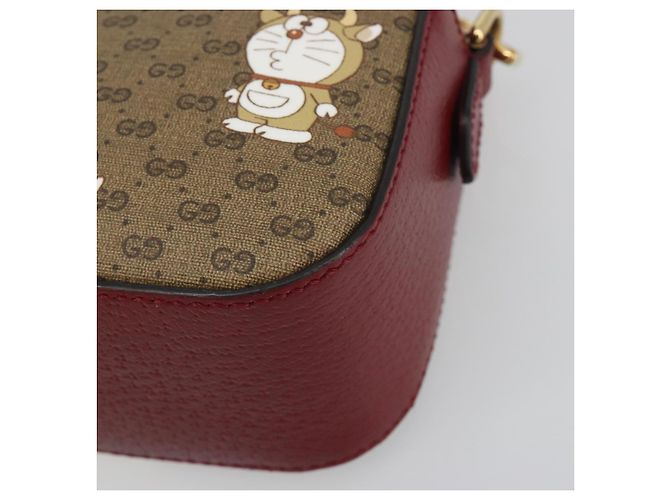 Borsa GUCCI Micro GG Supreme Collaborazione Doraemon PVC Beige 574886 Auth 192558SM D'oro - vista 14