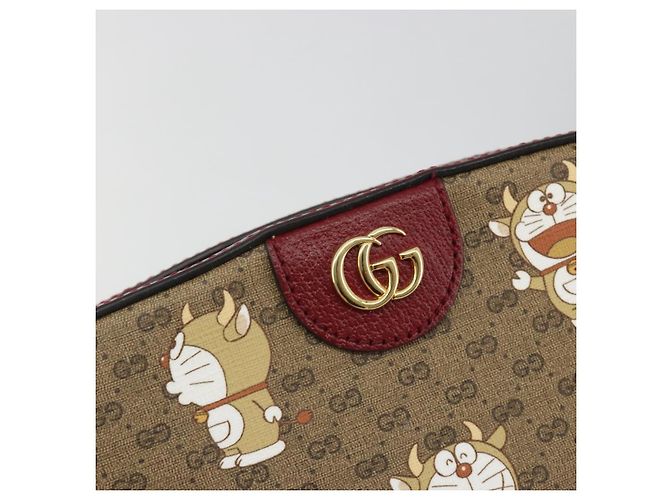 Borsa GUCCI Micro GG Supreme Collaborazione Doraemon PVC Beige 574886 Auth 192558SM D'oro - vista 18