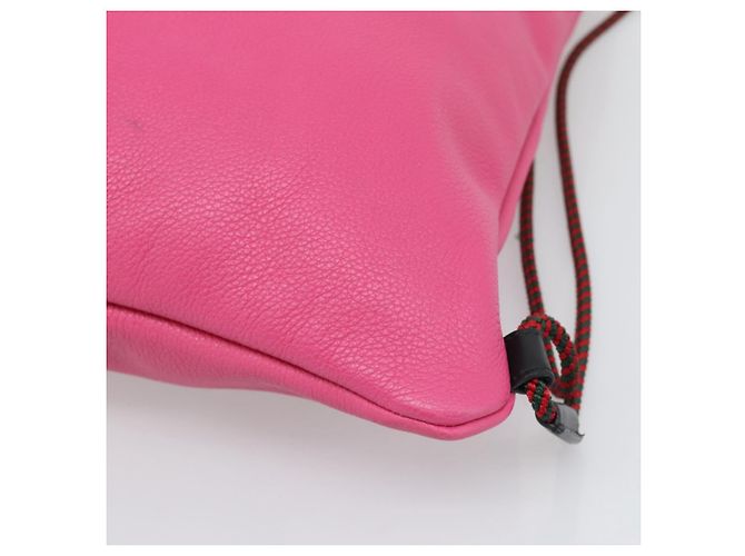 GUCCI Drawstring Backpack Leather Pink 516639 Auth 195079A - view 16