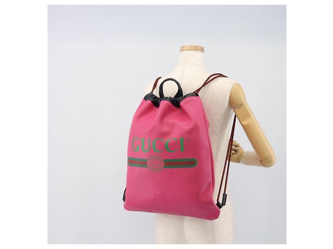 GUCCI Drawstring Backpack Leather Pink 516639 Auth 195079A - view 26