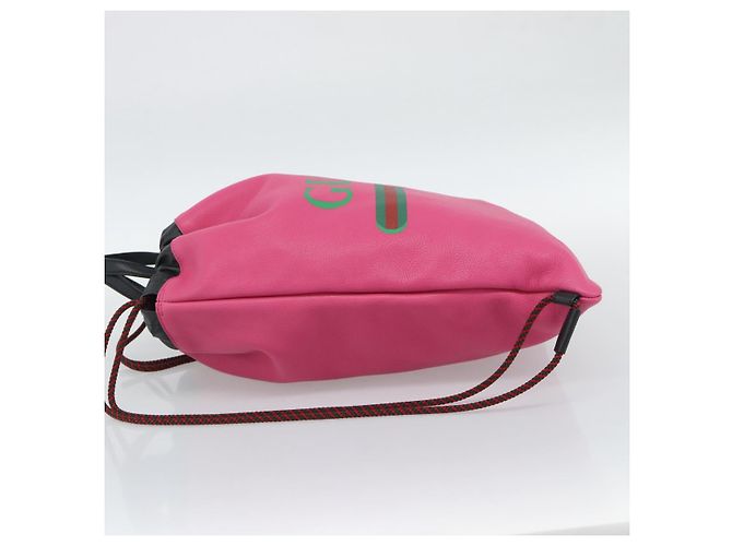 GUCCI Drawstring Backpack Leather Pink 516639 Auth 195079A - view 3