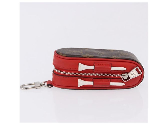 LOUIS VUITTON Monogram Set Golf Andrews Custodia per palline da golf Rossa GI0297 Auth bs36446 Rosso Monogramma - vista 4